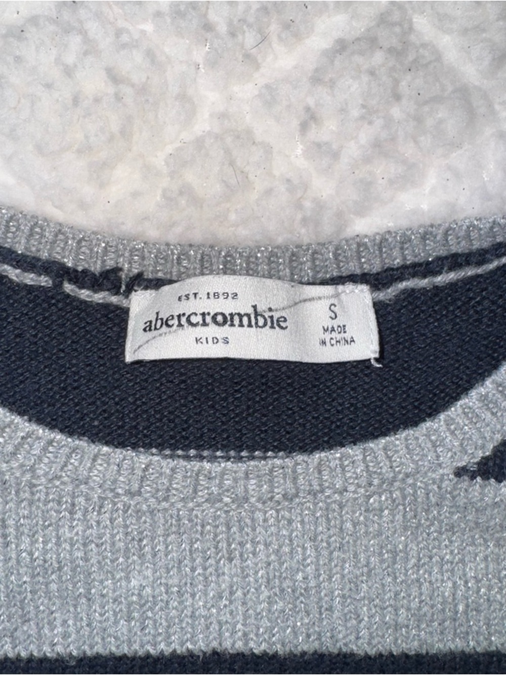 Abercrombie & Fitch Kids Light Gray and Black Striped Sweater - Picture 3 of 3